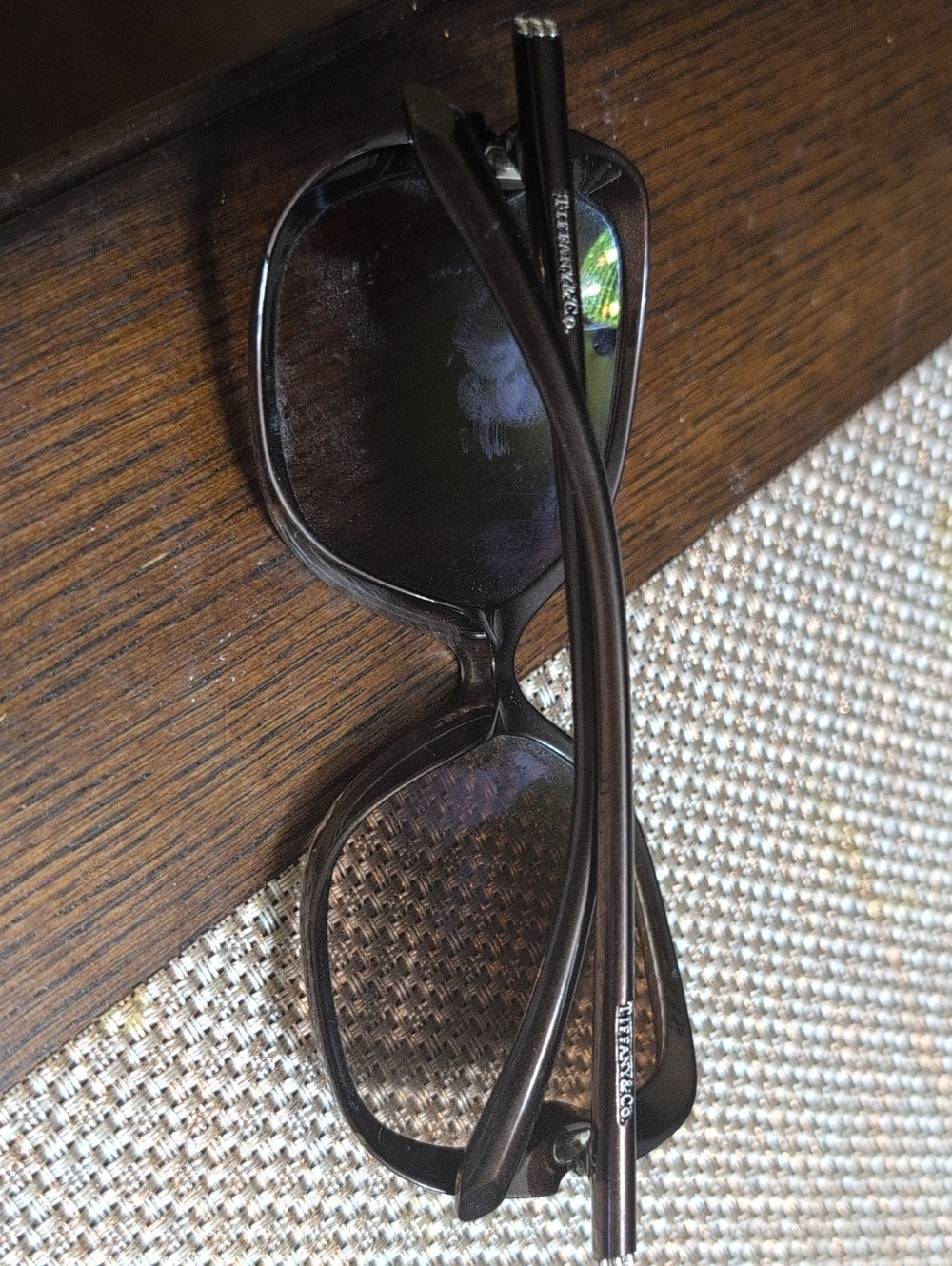 Tiffany & Co. Black Rounded Rectangular Sunglasses